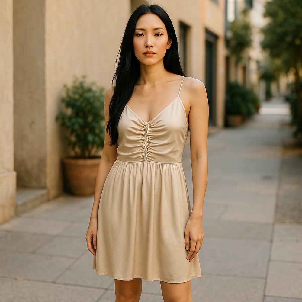 Banana Republic Silk Slip Dress Elegant Wedding Guest Date Night Mini 4P